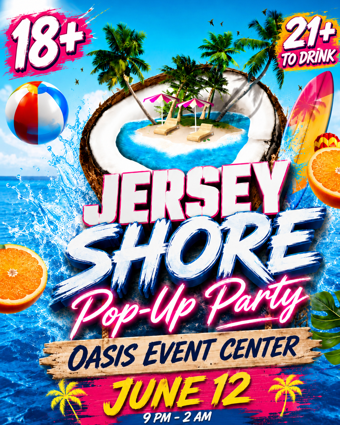 Jersey Shore Pop-Up Party Flyer